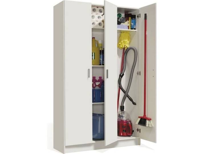 ARMOIRE POLYVALENTE BEAUMONT - Armoire auxiliaire à 3 portes cm 109x37h180 Blanc