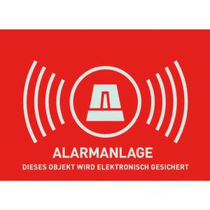 Abtec Hinweisschild Folie, 5 x 3,5 cm, Alarmanlage
