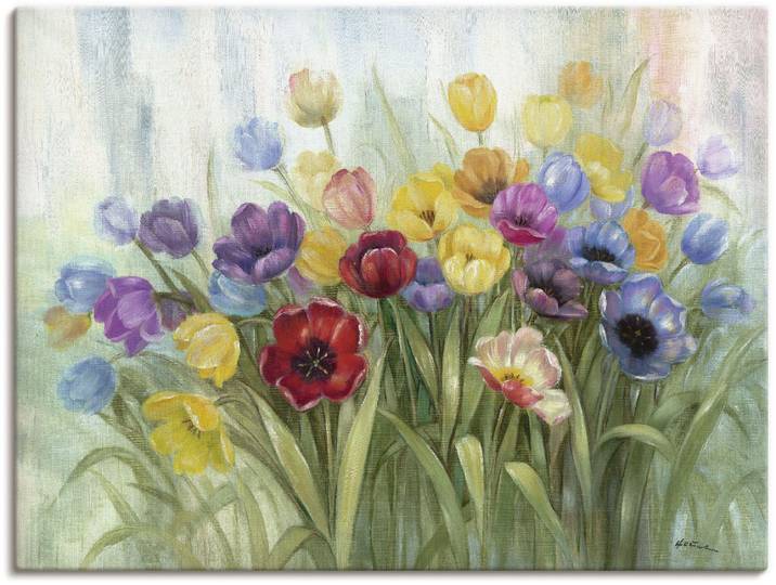 Wandbild ARTLAND Tulpenwiese I , bunt (farbe bild(er): bunt), B:40cm H:30cm, Bilder, Wandbild, als Leinwandbild, Poster in verschied. Grössen