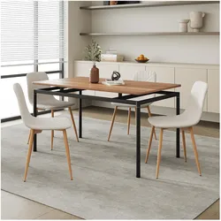 En.Casa, Essgruppe, Essgruppe Hemnes 5-teilig Beige (MDF)