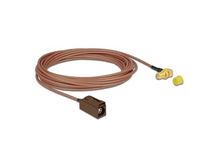 DDR4-89683 coaxkabel 5 m FAKRA F SMA RG-316 zwart, bruin, goud, geel - coaxkabel (5 m, FAKRA F, SMA, RG-316, aansluiting/bus connector, gebogen)