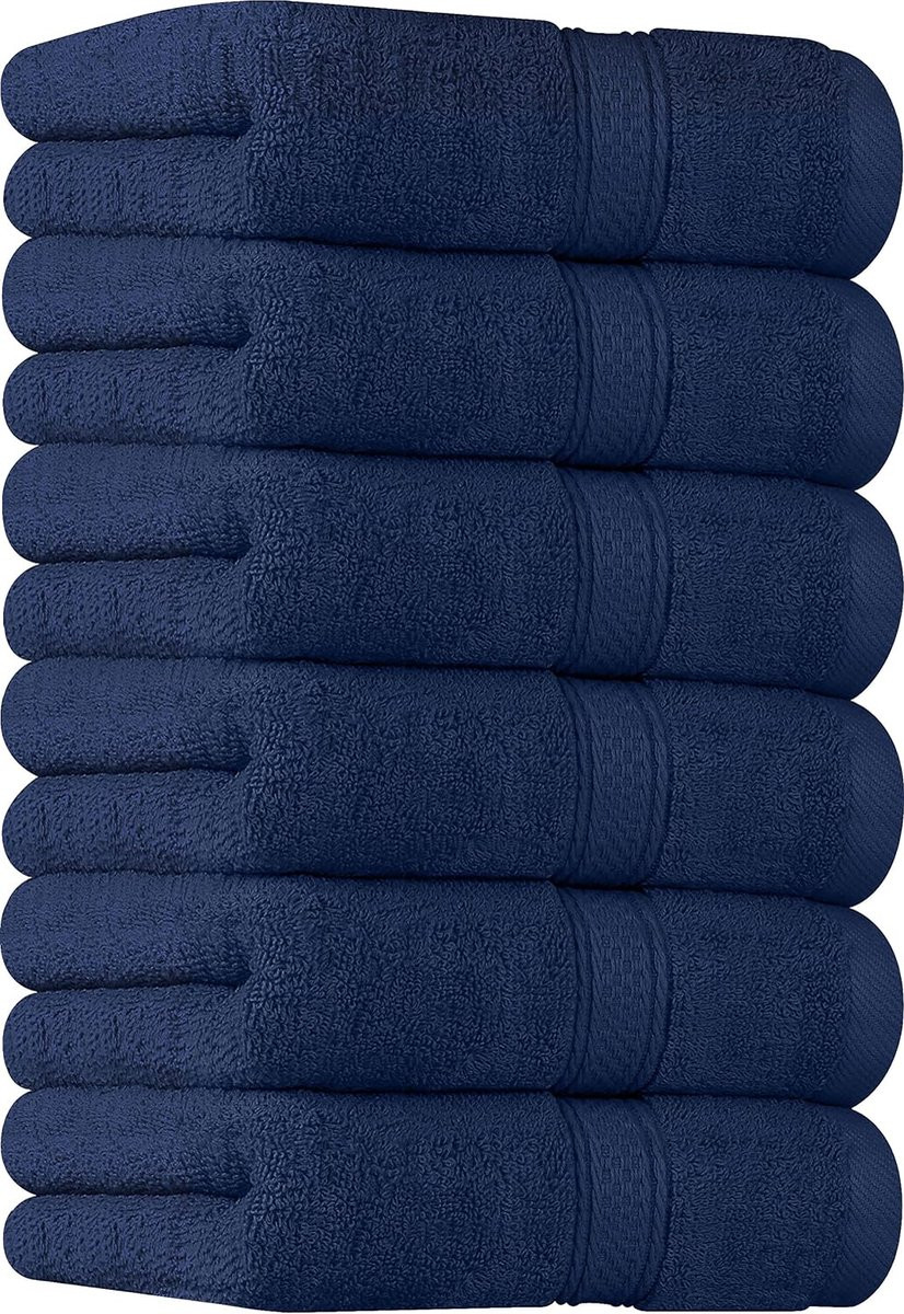 Set van 6 absorberende katoenen handdoeken in marine blauw, 41 x 71 cm