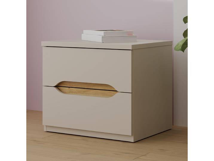 Table de chevet 44cm Beige/Marron