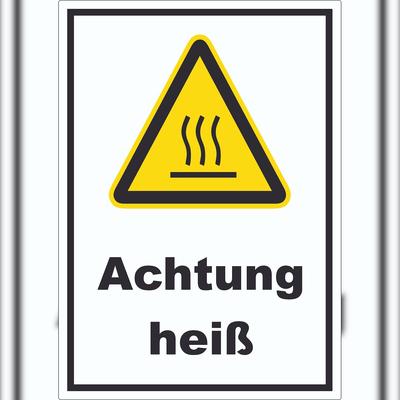 HB-Druck Achtung heiß Aufkleber A4 (210x297mm)