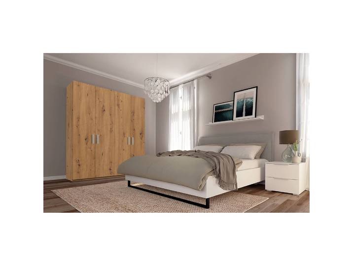 Armoire pure 181 x 222cm Gris/Imitation chêne Artisan