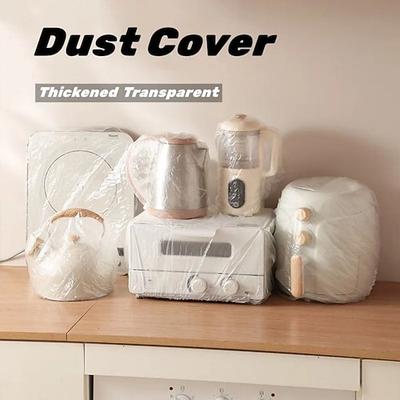 Verdickte transparente Staubschutzhülle, universelle Küche, Reiskocher, Klimaanlage, Haushaltsgeräte, transparente Filmabdeckung, elastisches Band, Einweg-Staubschutz