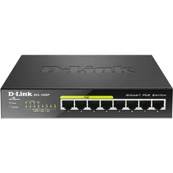 D-Link Dgs-1008p (8 Ports), Netzwerk Switch, Schwarz