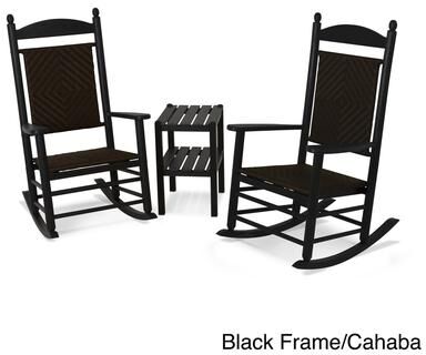 POLYWOOD Jefferson 3-piece Woven Rocker Set