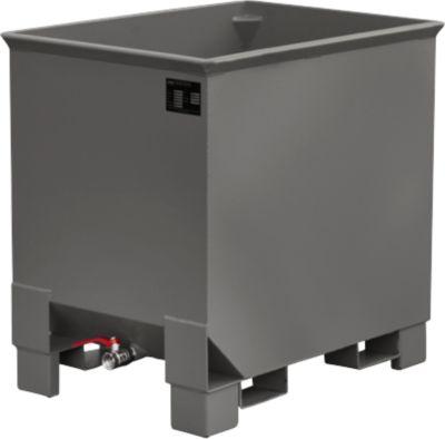 Behälter für Routenzüge Typ CS 30, 3-fach stapelbar, Inhalt 0,3 m³, bis 500 kg, mausgrau RAL 7005