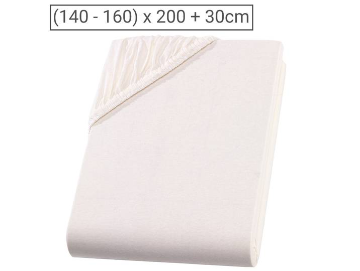 Doppelbett Premium Qualitäts-Jersey Fixleintuch, 100% Baumwolle, natur, 160 x 200 cm