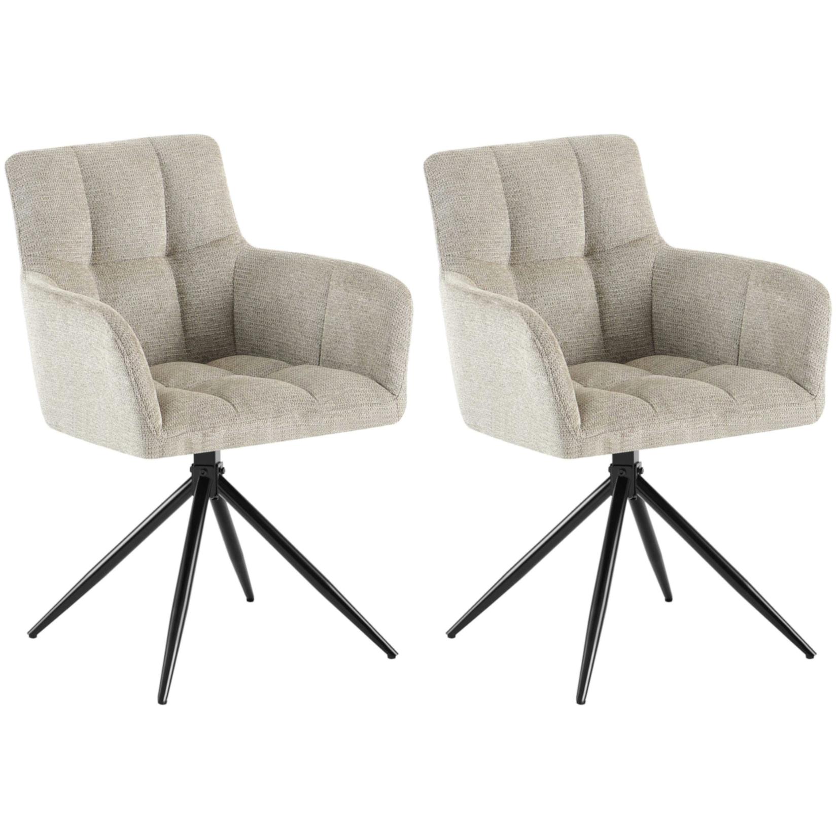 CLP 2er Set Esszimmerstuhl Jonah Stoff Farbe: taupe