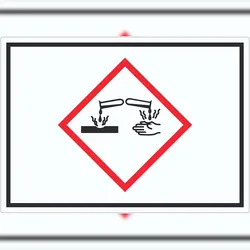 HB-Druck Aufkleber Ätzende Wirkung Symbol Ätzwirkung A7 (74x105mm)