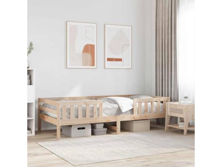 RJPLMFV Bettgestell, 90 x 190 cm, massives Kiefernholz Ohne Matratze, Lattenrost, modernes Design, Schlafzimmer