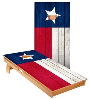 Skip's Garage Texas Flag Cornhole Boards