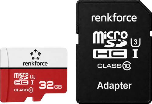 Renkforce RFmSD32 microSDHC-Karte 32GB A1 Application Performance Class, v30 Video Speed Class inkl. SD-Adapter