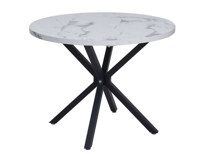 EGOONM Table à manger de luxe moderne effet marbre Imitation Table à manger ronde domestique Tables de café simples meubles de maison 100CM