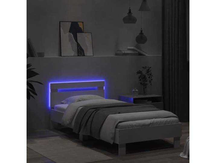 Cadre de lit - FAFEICY - A838743 - 90x190 cm - Bois d'ingénierie - Lumières LED RGB personnalisables
