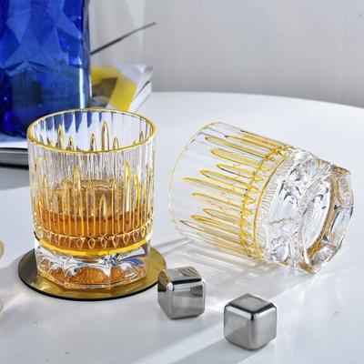 STP Goods Golden Facets Luxury Whiskey Glasses Set of 2