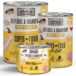 MAC's Cat 400g Dose Katzennassfutter 6 x 400 Gramm Geflügel & Cranberry