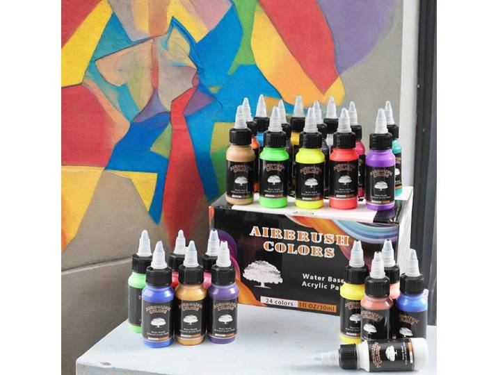 30ml 24 couleurs ensemble de pigments acryliques séchage rapide étanche pas facile à décolorer pistolet de pulvérisation bricolage Graffiti peinture en aérosol peinture murale