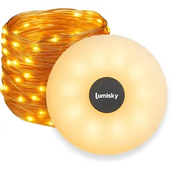 Lumisky ROLY 10M Tragbare einziehbare Lichterkette Kupfer Kupferfarben