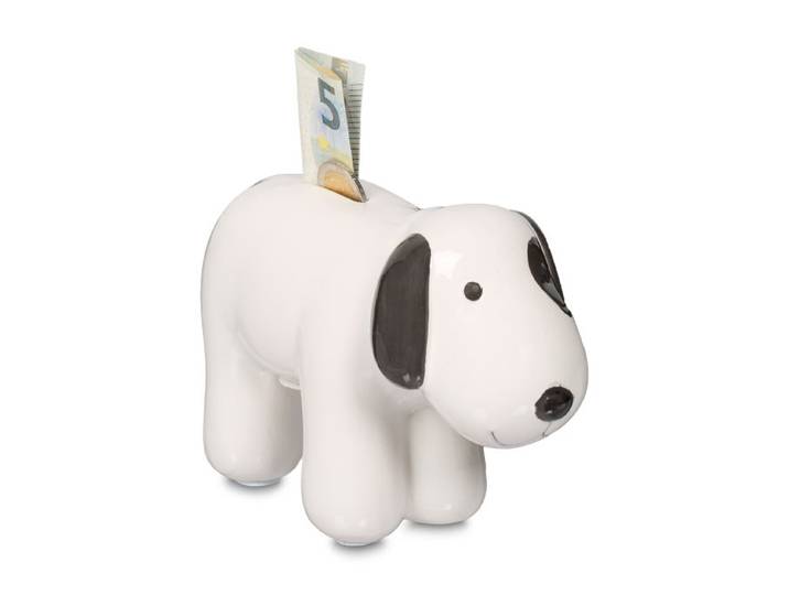 Relaxdays 2x spaarpot hond van keramiek