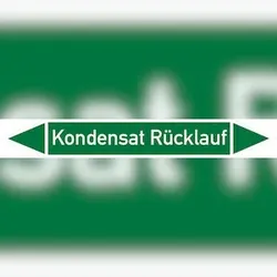 Rohrleitungskennzeichen Kondensat Rücklauf - 270x37 mm Folie selbstklebend