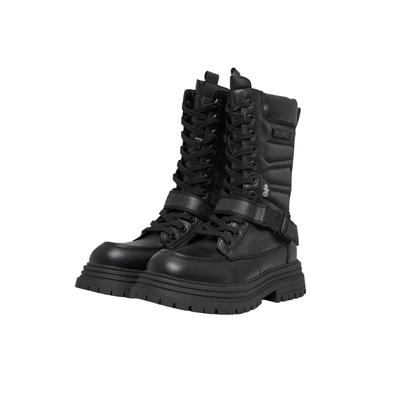 Stiefel BUFFALO "Buffalo LENNOX COM HI", Damen, Gr. 37, schwarz, Lederimitat, unifarben, Schuhe Stiefel