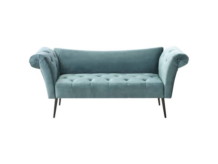 CHAISELONGUE Samtstoff Blaugrün Nantilly