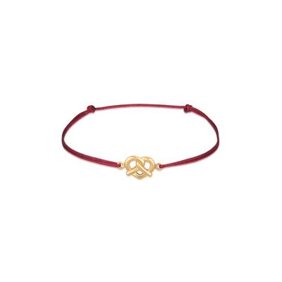 Armkette ELLI "Armband Brezel Traditionell Tracht Nylon 925 Silber" Gr. 160, gold, Armbänder, Damen, Silber 925 (Sterlingsilber), Armkette