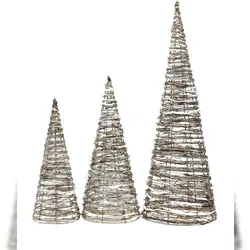 Tarrington House Tarrignton House LED-Rattanpyramide, Rattan/PVC, 3 Größe (S,M,L), 90 LED, warmweiß