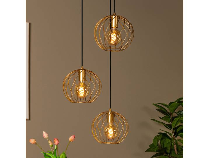 Pendelleuchte Danza Typ A Ø 50cm Gold/Gold 3 Eisen E27