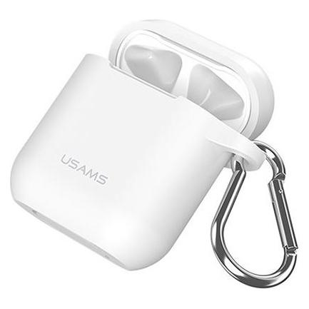 Usams Etui ochronne do AirPods silicon biały/white BH423AP02 (US-BH423) (Ladecase Hülle) (BH423AP02)
