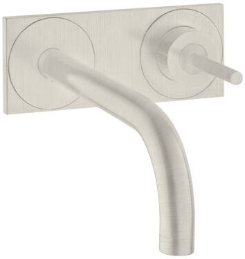 Hansgrohe Axor Uno Fertigmontageset 38112800 Unterputz-Waschtischarmatur, Pin-Griff, Platte, Ausladung 165 mm, Edelstahl-Optik