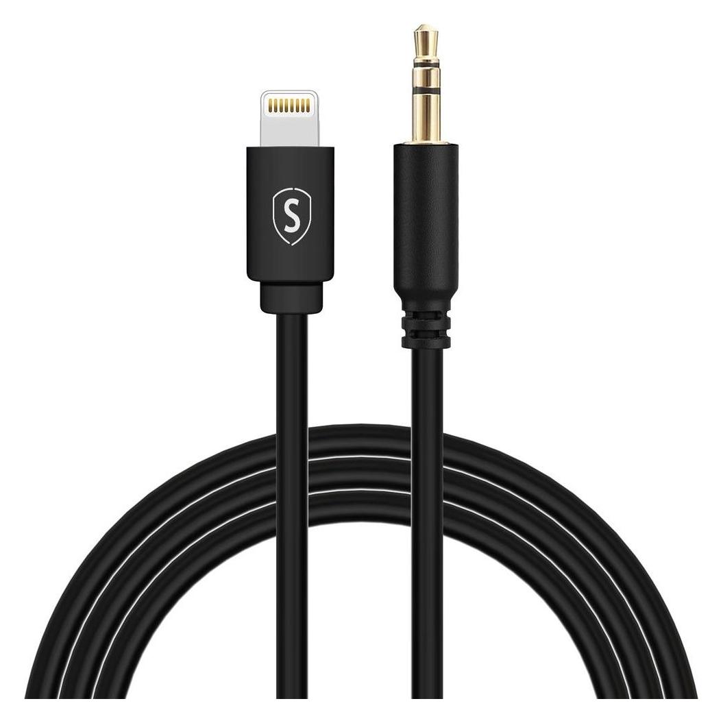 SIGN Lightning to 3.5mm Aux Cable 1m - Black (1 m, AUX Kabel) (IP7G2500LAGR)