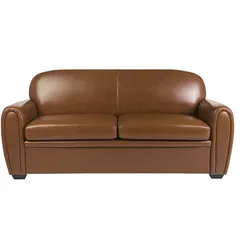 Schlafsofa aus braunem Leder 3-Sitzer CLUB