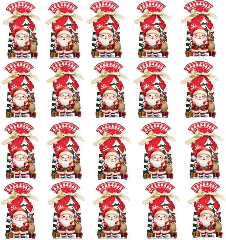 INF Weihnachts-Süßigkeitstüten - Verschneiter Waldsegen 12x17cm (50er-Pack) - Festliche Geschenkverpackung
