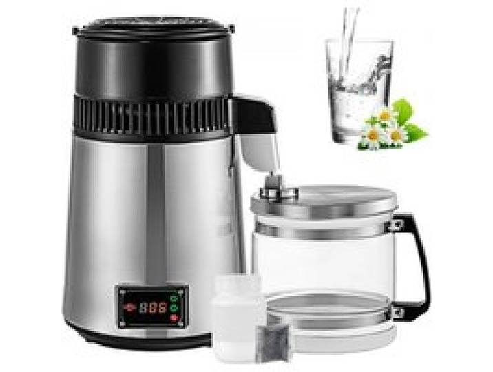 VEVOR Wasser Destilliergerät SC-3 Profi Wasserdestiller aus Edelstahl, 750 W Leistung und 4 L Fassungsvermögen Wasserdestilliergerät, für Labors, Krankenhäuser, Büros, Destillationseffizienz 1L / h