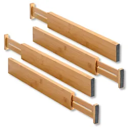 KESPER 4er Set Bambus Schubladentrenner Schubladenteiler
