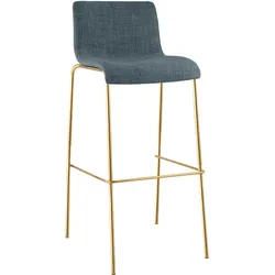 CLP Barhocker Hoover Stoff 4-Fuß Gold   Farbe: blau