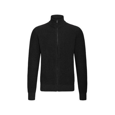 Cardigan SOLID "SOLID SDVIAN CARDIGAN", Herren, Gr. M, schwarz (true schwarz), 60% Baumwolle, 40% Polyester, unifarben, normal, amerikanischer Ausschnitt, Strickjacken