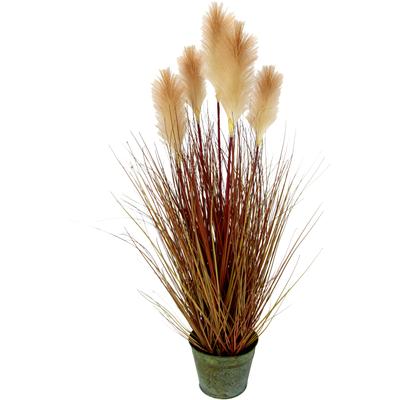 Kunstpflanze I.GE.A. "Pampasgras", beige (natur), B:30cm H:90cm L:30cm, Polyester, Kunstpflanzen, Kunstpflanze, Im Metalltopf