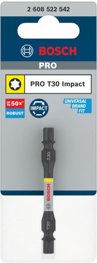 Bosch PRO Impact Schrauberbit mit Doppelklingen und Pick and Click-Einsätzen, T30,65mm (2608522542)