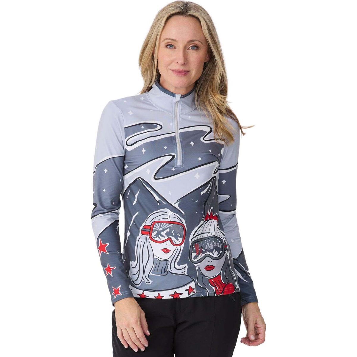 Krimson Klover Ski Besties Top grey/red (943) XS KK-F26535-943-XS