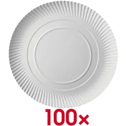 Papstar 100 Pappteller rund weiß - Ø 34 cm weiß