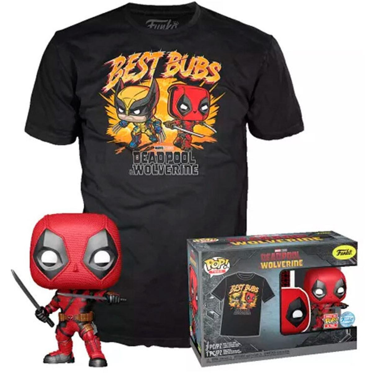 Funko Pop! Marvel Deadpool & Wolverine Set met POP-figuur en T-shirt