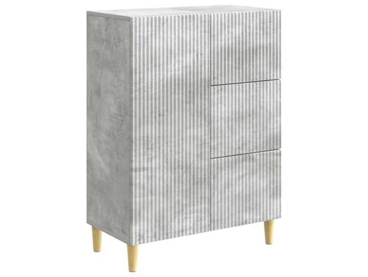 HGFDVCMR Sideboard Betongrau 66 x 34,5 x 90 cm Kommode mit Schubladen Schmucke Retro-Anrichte aus Holzwerkstoff für Schlafzimmer und Flur. Belastbar bis 60 kg mit flexiblen Fächern.