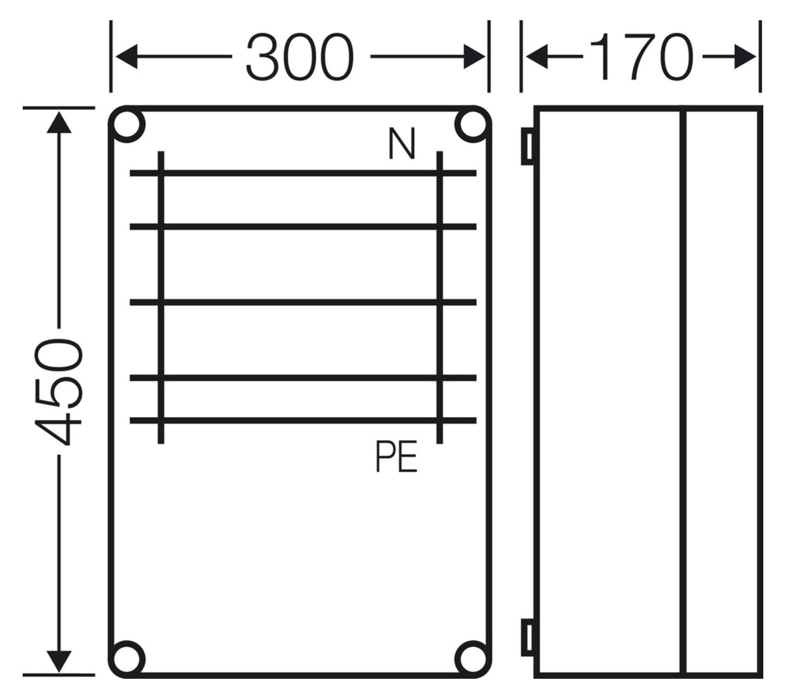 HENSEL HENS Mi-Sammelschienengehäuse MI6355 MI635 Samm.Schi.400A 5P.300x450x17