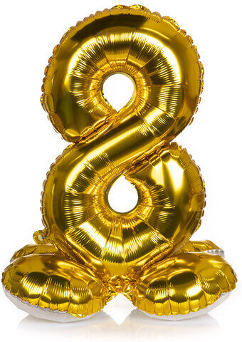 Folienballon "8", stehend, gold