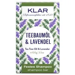 Klar festes Shampoo Teebaumöl &  Lavendel (gegen Schuppen)